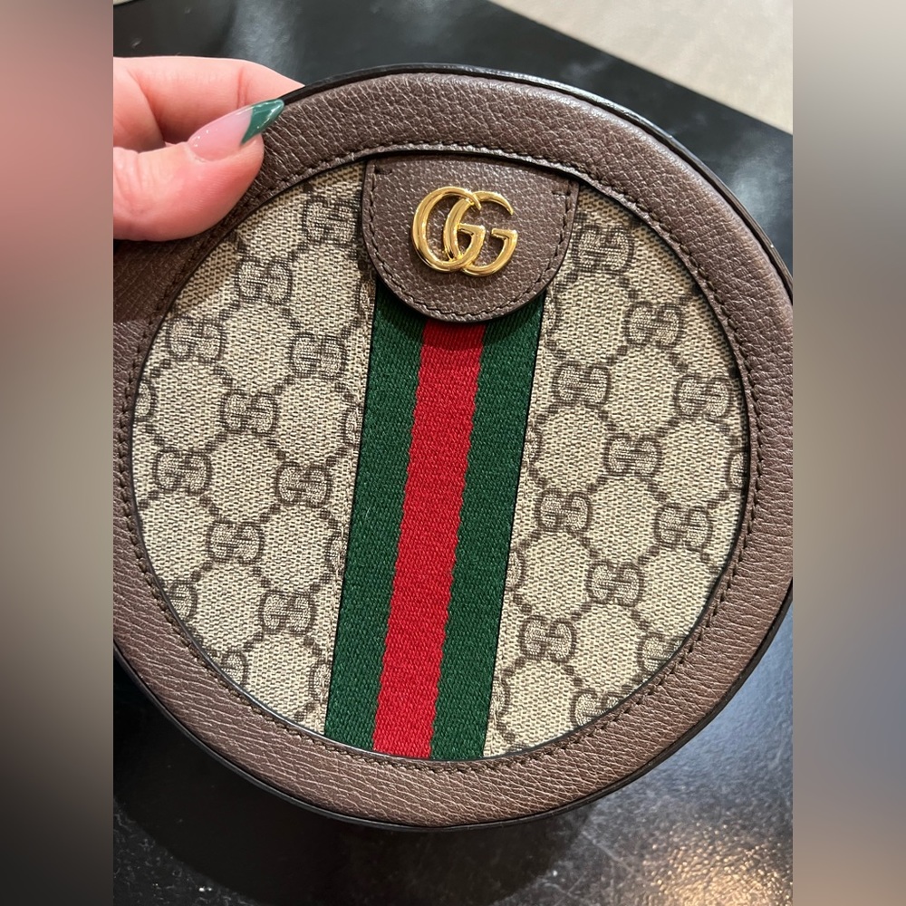 Gucci gg mini round shoulder bag mint ophidia